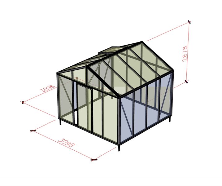 Alumīnija māja 310cm x 310cm