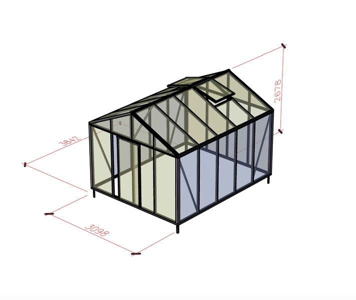 Alumīnija māja 310cm x 385cm
