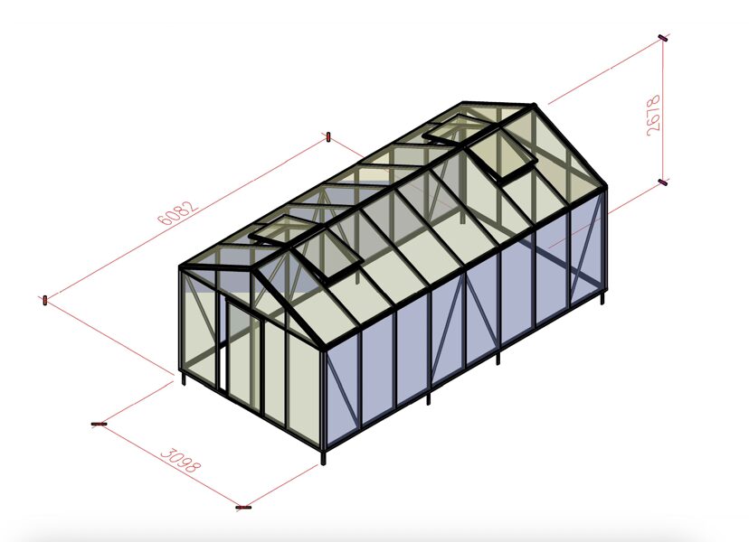 Alumīnija māja 310cm x 610cm